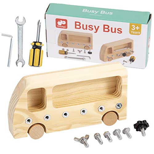 Wisplye Montessori Spielzeug Holz Schraubenbrett Sensorisches Lernspielzeug, Motorik Holzspielzeug Activity Busy Board Bus Pädagogisches für ab 3 Jahre Mädchen Junge Kinder Geschenke Wisplye Montessori Spielzeug Holz Schraubenbrett Sensorisches Lernspielzeug, Motorik Holzspielzeug Activity Busy Board Bus Pädagogisches für ab 3 Jahre Mädchen Junge Kinder Geschenke von Wisplye