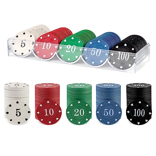 Wisplye Poker Chips Casino Spielchips, 100 Stück Plastik Wertmarken Kartenspiel Roulette Spiel Bingo Chips für Counting Marker Casino Poker Mathematik Lernen Kinderspiele Wisplye Poker Chips Casino Spielchips, 100 Stück Plastik Wertmarken Kartenspiel Roulette Spiel Bingo Chips für Counting Marker Casino Poker Mathematik Lernen Kinderspiele von Wisplye