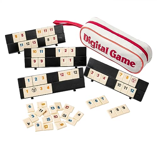 Wisplye Rummy Spiel, Mini Travel Rommé-Spielset mit 106 Spielsteinen, 4 Halterungen und Reisetasche, Familienspiel Gesellschaftsspiel für 2 bis 4 Spieler, Erwachsene und Kinder ab 7 Jahren Wisplye Rummy Spiel, Mini Travel Rommé-Spielset mit 106 Spielsteinen, 4 Halterungen und Reisetasche, Familienspiel Gesellschaftsspiel für 2 bis 4 Spieler, Erwachsene und Kinder ab 7 Jahren von Wisplye