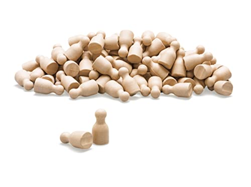 Wissner aktiv lernen – Satz aus100 Spielfiguren/Halmakegel in naturfarben 24 x 12 mm - RE-Wood von WISSNER