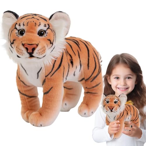 Kuscheltier-Tigerpuppe,Plüsch-Tigerpuppe - Niedliches Tiger-Plüschtier - Zoo-Wurfkissen, Tier-Wild-Stoffpuppe für Schlafzimmer und Sofa von Wisylizv