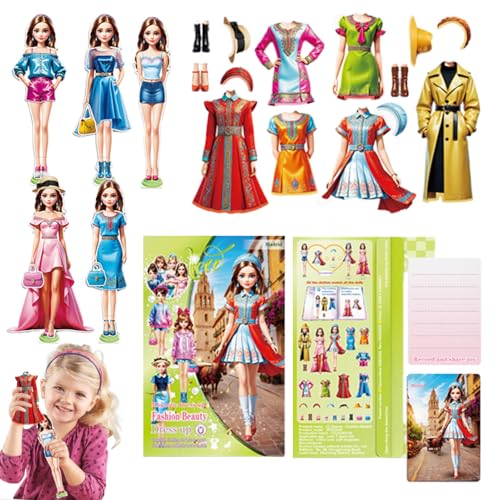 Magnetic Dress Up Baby - Mode Prinzessin Doll Reisespielzeug | Schönheit magnetisch Dress Up Sticker Book | Lehrreiches ruhiges Buchspiel für Kinder | Frühes Lernen Toyy Ffor Car Flugzeug Geschenkgebr Magnetic Dress Up Baby - Mode Prinzessin Doll Reisespielzeug | Schönheit magnetisch Dress Up Sticker Book | Lehrreiches ruhiges Buchspiel für Kinder | Frühes Lernen Toyy Ffor Car Flugzeug Geschenkgebr von Wisylizv
