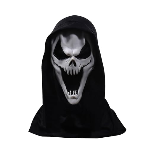 Scream Face Shield | Schreie Kostüm Ghost Cover Männer Gesichtsschild - Ghost Kostüm, atmungsaktive Grusshalle -Halloween -Gesichtsschild, schreien Merch für Männer, Frauen theatralische Leistung von Wisylizv