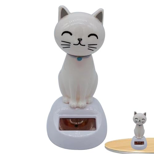 Solar angetriebene Autospielzeug - Schreibtisch Dashboard Car Decor | Süße solare angetriebene schwingende Katze | Umweltfreundliches Solar-Swing-Spielzeug für Auto- und Schreibtischdekoration | Tragb von Wisylizv