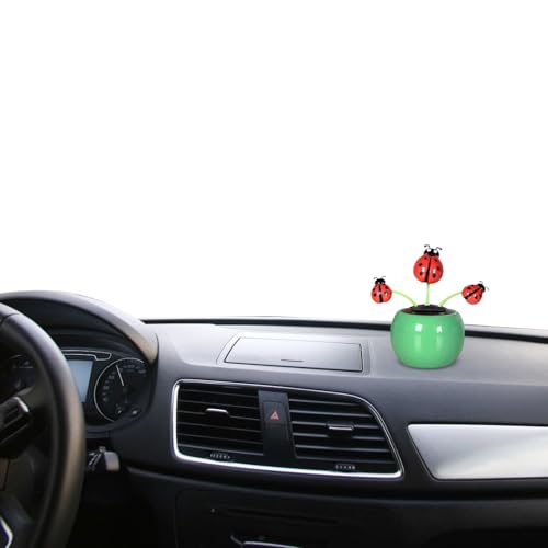 Solar angetriebene Tanzblume - Solar Dancing Blumen schütteln den Kopf | Autodekorationen | Drei Blumen Dollar Apfelblumenrornamente | Sonnenblumencarrzubehör | Kreatives Geschenk für Dashboard von Wisylizv