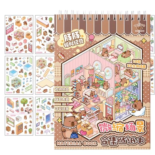 Wisylizv 12pcs Miniatur Haus Sticker 3D - 13,5×19cm Aufkleberbuch Mit No-Cut Design | PET Papier 3D Landschaftsdeko | Kreatives Bastelbuch | Dekoaufkleber Für Kinderzimmer & Schulprojekte Wisylizv 12pcs Miniatur Haus Sticker 3D - 13,5×19cm Aufkleberbuch Mit No-Cut Design | PET Papier 3D Landschaftsdeko | Kreatives Bastelbuch | Dekoaufkleber Für Kinderzimmer & Schulprojekte von Wisylizv