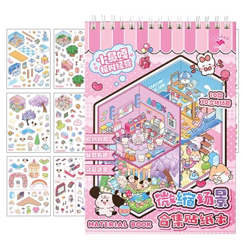Wisylizv 12pcs Miniatur Haus Sticker 3D - 13,5×19cm Aufkleberbuch Mit No-Cut Design | PET Papier 3D Landschaftsdeko | Kreatives Bastelbuch | Dekoaufkleber Für Kinderzimmer & Schulprojekte Wisylizv 12pcs Miniatur Haus Sticker 3D - 13,5×19cm Aufkleberbuch Mit No-Cut Design | PET Papier 3D Landschaftsdeko | Kreatives Bastelbuch | Dekoaufkleber Für Kinderzimmer & Schulprojekte von Wisylizv