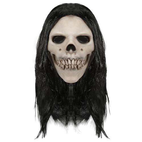Wisylizv Gruselige Schädelmaske - Gruselige Kopfmaske mit Narben im Gesicht Full Head für Kostüm Party Horror von Wisylizv