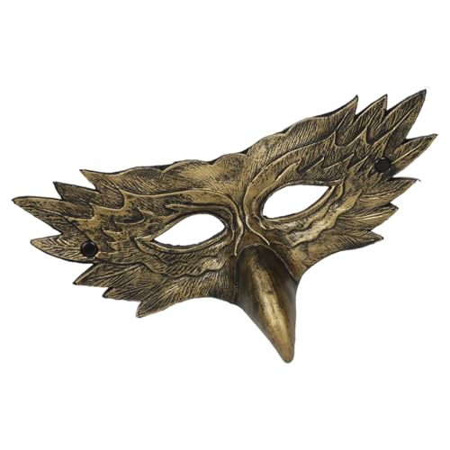 Wisylizv Halbgesicht Black Hawk Masken - Eagle Masque Halloween Edition | Einzigartige gefiederte Tierdesign - PU Leder Dark Falcon Maske für Maskerade -Kostüm -Karneval -Event von Wisylizv