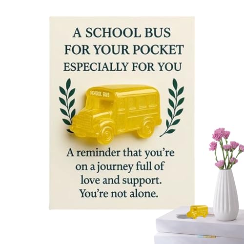 Wisylizv Pocket Cuddle Cards-2D Pocket Schulbuskarten für Toddians | Hand -hergestellte Support -Karte | Tröstendes Geschenk für, Mädchen und Kinder von Wisylizv