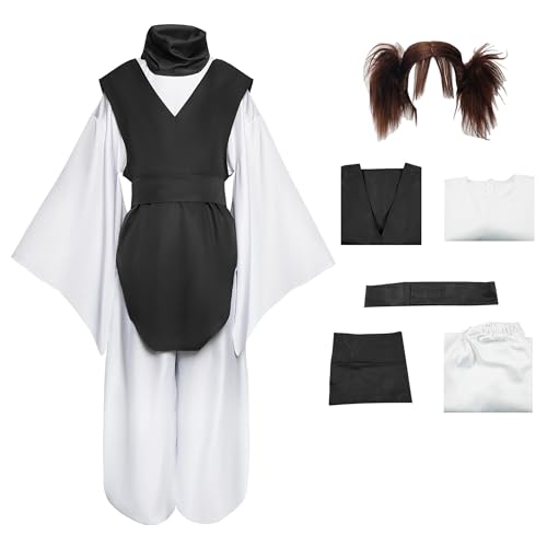 Witorya Choso Cosplay Kostüm Choso Schwarz Weiß Uniform Kimono Hose Gürtel Perücke Komplettset für Männer von Witorya