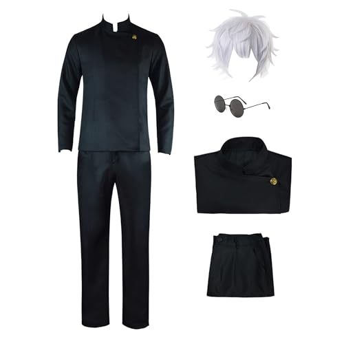 Witorya Gojo Satoru Cosplay Kostüm Geto Suguru Gojo Satoru Anime High School Uniform Jacke Hose Brille Ohrringe Perücke für Männer Witorya Gojo Satoru Cosplay Kostüm Geto Suguru Gojo Satoru Anime High School Uniform Jacke Hose Brille Ohrringe Perücke für Männer von Witorya
