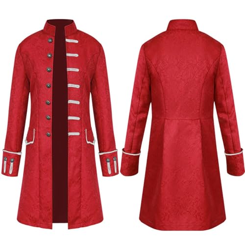 Witorya Herren-Steampunk-Jacke, Vintage-Stil, mittelalterlicher viktorianischer Gehrock, Kostüm, Uniform für Halloween von Witorya