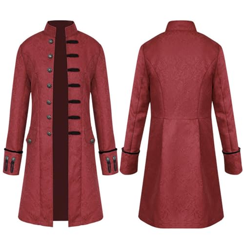 Witorya Herren-Steampunk-Jacke, Vintage-Stil, mittelalterlicher viktorianischer Gehrock, Kostüm, Uniform für Halloween von Witorya