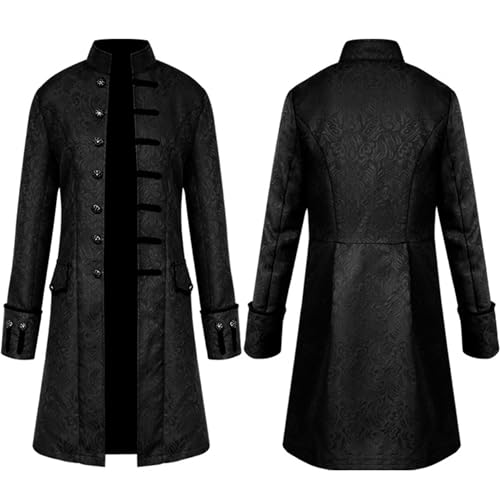 Witorya Herren-Steampunk-Jacke, Vintage-Stil, mittelalterlicher viktorianischer Gehrock, Kostüm, Uniform für Halloween von Witorya