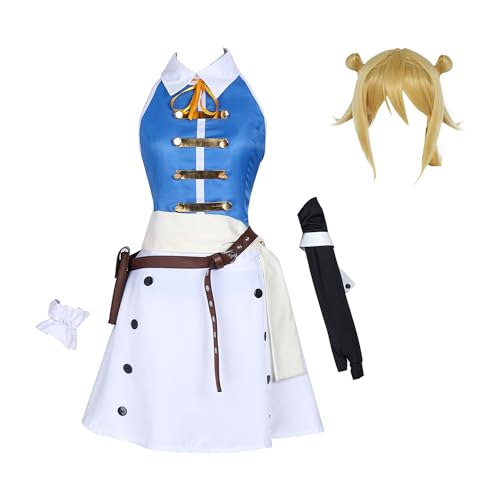 Witorya Lucy Heartfilia Cosplay-Kostüm Lucy Heartfilia ärmelloses Top Rock Outfit Zubehör Perücke für Frauen von Witorya