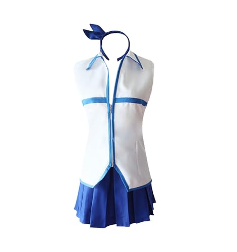 Witorya Lucy Heartfilia Cosplay-Kostüm Lucy Heartfilia ärmelloses Top Rock Outfit Zubehör Perücke für Frauen von Witorya