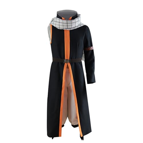 Witorya Natsu Dragneel Cosplay Kostüm Natsu Dragneel Jacke Hose Schal Zubehör mit Perücke Halloween Anime Outfit Erwachsene von Witorya