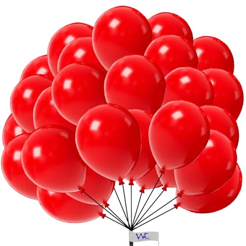 25.4 cm Packung Rote Luftballons 50 Stück Ballon, Latexballons Geburtstag Party Ballon Dekoration für Hochzeit Baby Shower Abschlussfeier Jubiläum Anlässe von Witty Cuties