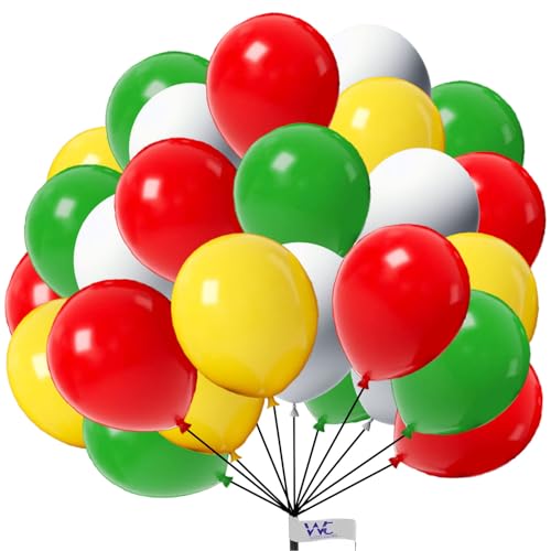 25.4 cm Packung mit roten, grünen, weißen, gelben und orangefarbenen Luftballons, 50 Stück Ballon, Latexballons Geburtstagsfeier, Ballon-Dekoration für Hochzeit, Babyparty, Abschlussfeier 25.4 cm Packung mit roten, grünen, weißen, gelben und orangefarbenen Luftballons, 50 Stück Ballon, Latexballons Geburtstagsfeier, Ballon-Dekoration für Hochzeit, Babyparty, Abschlussfeier von Witty Cuties