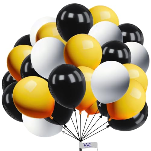 25.4 cm Packung mit schwarzen, gelben & weißen Luftballons 50 Stück Ballon, Latexballons Geburtstag Party Ballon Dekoration für Hochzeit Baby Shower Abschlussfeier Jubiläum Anlässe 25.4 cm Packung mit schwarzen, gelben & weißen Luftballons 50 Stück Ballon, Latexballons Geburtstag Party Ballon Dekoration für Hochzeit Baby Shower Abschlussfeier Jubiläum Anlässe von Witty Cuties