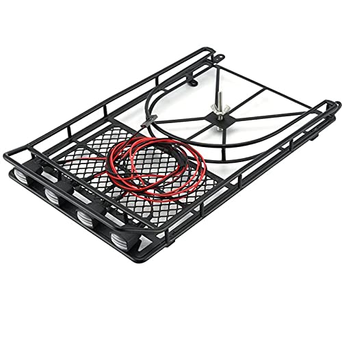 Wivplex Dachgepäckträger 1:10 RC Rock Crawler, for Axial, SCX10 SCX10 II 90046 D90 mit Lichtern Dachgepäckträger für Spielzeugautos(B) von Wivplex
