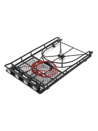 Wivplex Dachgepäckträger Dachgepäckträger Dachhalter Schutzträger Mit 4 LICHT Weißlicht Auto Set, for Jeep, RC D90 SCX10 Rock Crawler Dachgepäckträger für Spielzeugautos(Type 1) von Wivplex