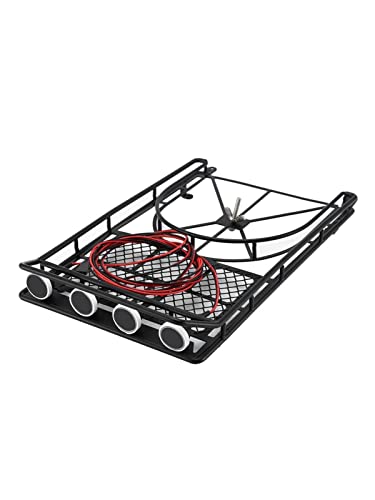 Wivplex Dachgepäckträger Dachgepäckträger Dachhalter Schutzträger Mit 4 LICHT Weißlicht Auto Set, for Jeep, RC D90 SCX10 Rock Crawler Dachgepäckträger für Spielzeugautos(Type 4) von Wivplex