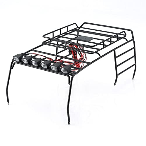 Wivplex Dachgepäckträger-Halterung for Gepäckträger, for Jeep, Dachgepäckträger for Crawler RC-Auto mit Multifunktionslicht Dachgepäckträger für Spielzeugautos(C) von Wivplex