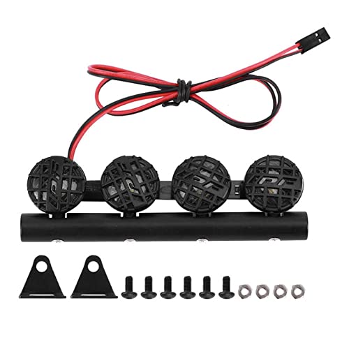 Wivplex Dachlampe DIY Gepäckträger Lampe Scheinwerfer Zubehör TRX4 /SCX10 1/10 RC Auto Crawler Auto Ersatzteile Gepäckträger Dachgepäckträger für Spielzeugautos(4) von Wivplex