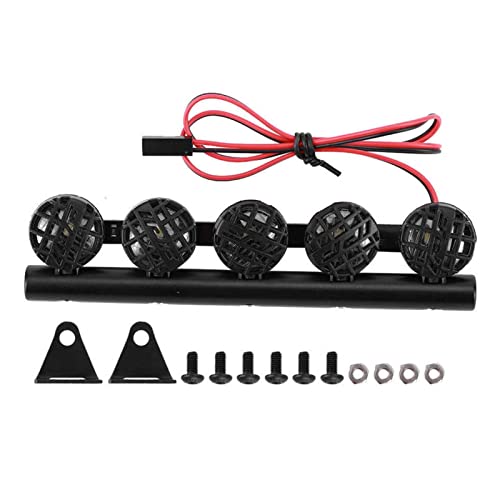 Wivplex Dachlampe DIY Gepäckträger Lampe Scheinwerfer Zubehör TRX4 /SCX10 1/10 RC Auto Crawler Auto Ersatzteile Gepäckträger Dachgepäckträger für Spielzeugautos(5) von Wivplex