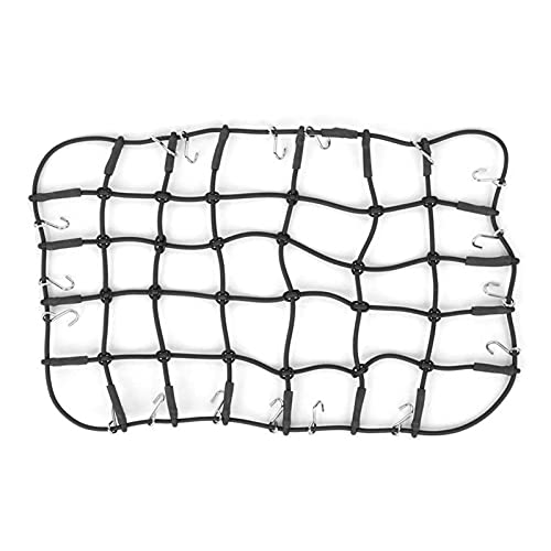 Wivplex Gepäckdachträgernetz 1/8 1/10 RC Crawler Ersatzteile Dachträgernetz RC Elastische Dehnbare Simulation Dachgepäckträger für Spielzeugautos(Black) von Wivplex