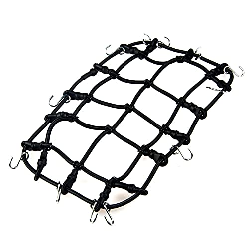 Wivplex Gepäcknetz Elastisches Gepäckdachträgernetz 1:10, for Axial, SCX10 D90 TRX4 CC01 RC Kletterauto mit Haken Dachgepäckträger für Spielzeugautos(Black) von Wivplex