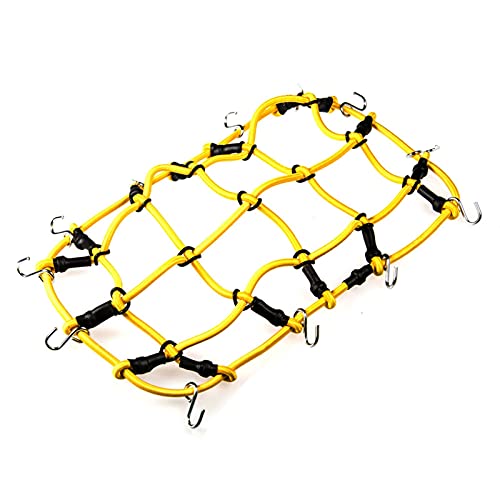 Wivplex Gepäcknetz Elastisches Gepäckdachträgernetz 1:10, for Axial, SCX10 D90 TRX4 CC01 RC Kletterauto mit Haken Dachgepäckträger für Spielzeugautos(Yellow) von Wivplex