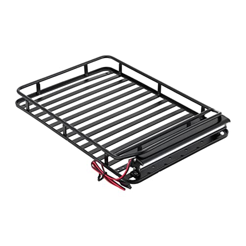Wivplex Gepäckträger Dachgepäckträger mit Lichtleiste TRX4 SCX10, for RC4WD, GEN8 Axial SCX10 III Feine Verarbeitung Dachgepäckträger für Spielzeugautos(Type 2) von Wivplex