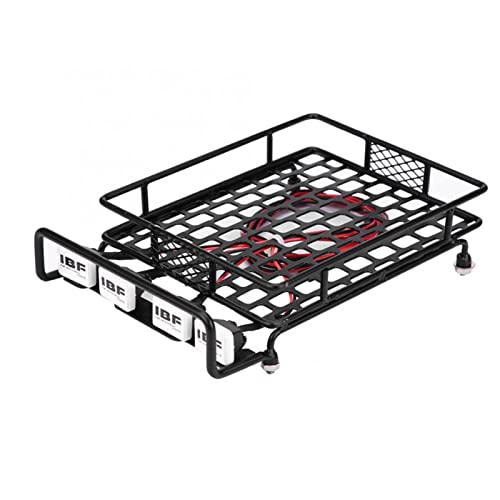 Wivplex Großer, mittlerer und Kleiner Dachgepäckträger mit runden/quadratischen Lichtern, for Axial, SCX10 1/10 RC Crawler Car Dachgepäckträger für Spielzeugautos(Large Quadrate 2) von Wivplex