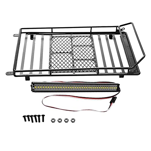 Wivplex Metall-Dachgepäckträger 1/10 RC-Auto, for Traxxas, Trx4 RC4WD Cherokee, for Axial, Scx10 S38 mit 36-Zoll-Scheinwerferleiste Dachgepäckträger für Spielzeugautos Wivplex Metall-Dachgepäckträger 1/10 RC-Auto, for Traxxas, Trx4 RC4WD Cherokee, for Axial, Scx10 S38 mit 36-Zoll-Scheinwerferleiste Dachgepäckträger für Spielzeugautos von Wivplex