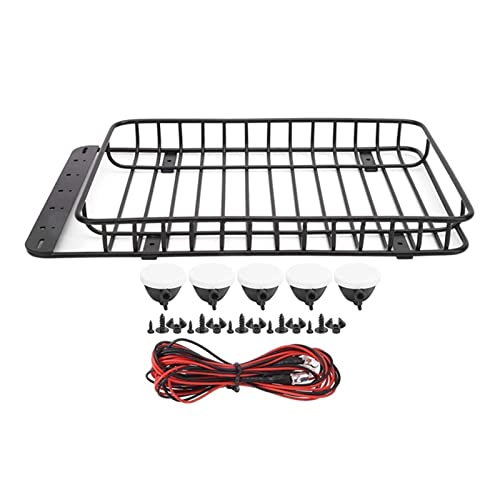 Wivplex Metall-Dachgepäckträger mit 5 Lichtern, 1/10 RC Crawler Car, for Traxxas, TRX-4, for Axial, SCX10 III Upgrade-Teile Dachgepäckträger für Spielzeugautos Wivplex Metall-Dachgepäckträger mit 5 Lichtern, 1/10 RC Crawler Car, for Traxxas, TRX-4, for Axial, SCX10 III Upgrade-Teile Dachgepäckträger für Spielzeugautos von Wivplex