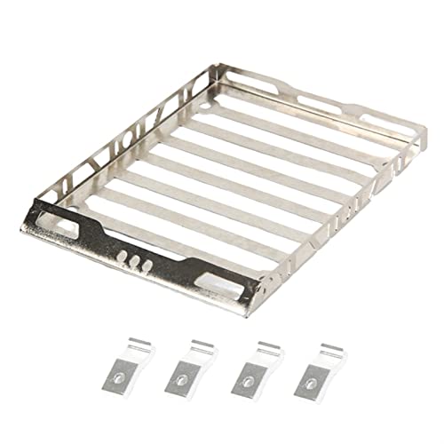 Wivplex Metall Gepäckträger Dach Rack, for FMS, for EazyRC, for Arizona, for Jeep, 1/18 RC Auto Dachgepäckträger für Spielzeugautos(Silver) von Wivplex