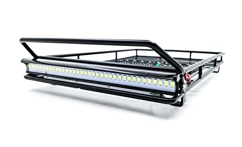 Wivplex Metalldachträger Gepäckträger 1/10 RC Auto Trx4, for RC4WD, Cherokee Wrangler, for Axial, Scx10 Dachgepäckträger für Spielzeugautos(A) von Wivplex
