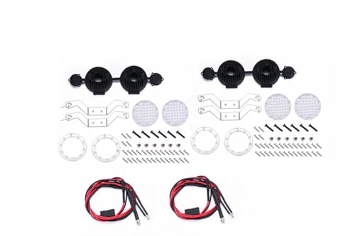 Wivplex Metallgepäckträger-Dachgepäckträger 1/10 RC Crawler Car, for Traxxas, TRX4 TRX6 G63, for Axial, SCX10 III OP Zubehörteile Dachgepäckträger für Spielzeugautos(Round Silver Light) von Wivplex