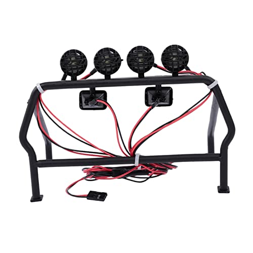 Wivplex RC Auto Dachgepäckträger Überrollkäfig Eimer mit 6 Lichtern 1/10, for Axial, SCX10 4WD Dachgepäckträger für Spielzeugautos von Wivplex