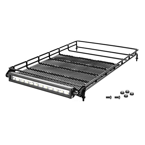 Wivplex RC Ersatzteile P860016 Dachgepäckträger Mit Lichtleiste, for RGT, EX86100 Rock Cruiser RC Crawler Dachgepäckträger für Spielzeugautos von Wivplex
