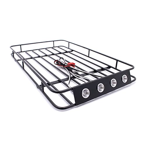 Wivplex Racing Metall Dach Rack 235 * 140 * 20mm Mit Lampen Lichter RC Crawler Auto Dachgepäckträger für Spielzeugautos Wivplex Racing Metall Dach Rack 235 * 140 * 20mm Mit Lampen Lichter RC Crawler Auto Dachgepäckträger für Spielzeugautos von Wivplex
