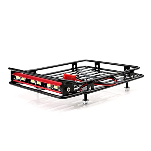 Wivplex Racing Metall Dachgepäckträger 132 * 103 * 14mm W/Lampen Lichter Upgrades Teile Zubehör RC Crawler Auto, for Axial, SCX10 II TRX4 Dachgepäckträger für Spielzeugautos von Wivplex