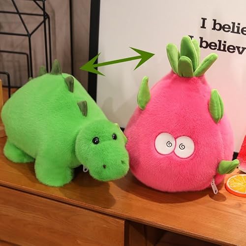 Wiwiuiqo Drachenfrucht verwandelt Sich in niedliches Dinosaurier Plüschtier, niedliches Fruchttier Doppelseitige Wendepuppe Mädchen Kinder Geburtstag Geschenk von Wiwiuiqo