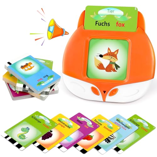 Deutsch&Englisch Sprechende Flash-Karten Interactive Sight 224 Wörter für 3 4 5 6 jährige Jungen und Mädchen Vorschul Wörter Lernen Spielzeug Frühes Lernspielzeug für Kinder von WixbFyn