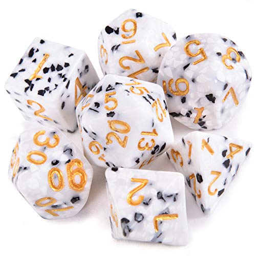 Wiz Dice DND-Würfel-Set für Tisch-RPG-Abenteuerspiele mit einer Würfelbox, polyedrisches Würfelset, geeignet für Dungeons and Dragons, MTG und Würfelspiele gleichermaßen, Kekse und Creme, 7 Stück Wiz Dice DND-Würfel-Set für Tisch-RPG-Abenteuerspiele mit einer Würfelbox, polyedrisches Würfelset, geeignet für Dungeons and Dragons, MTG und Würfelspiele gleichermaßen, Kekse und Creme, 7 Stück von Wiz Dice