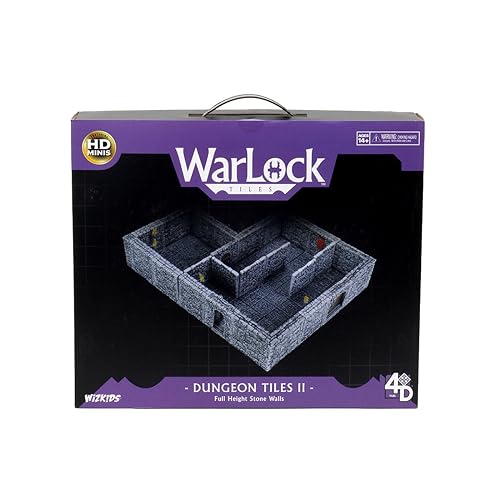 Wiz Kids LLC Warlock Tiles: Dungeon Tiles II – Full Height Stone Walls Mixed Colour von WizKids