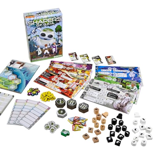Shapers of Gaia Brettspiel 2022, 60 bis 90 Minuten, 2-3 Spieler – EIN Eco-Aufbauspiel von WizKids